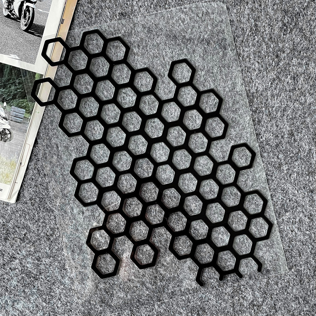Honeycomb Motorcycle Sticker Reflective Motorcycle Helmet Body Grid Shaped Decal Waterproof Motorcycle Accesssories: Silver
