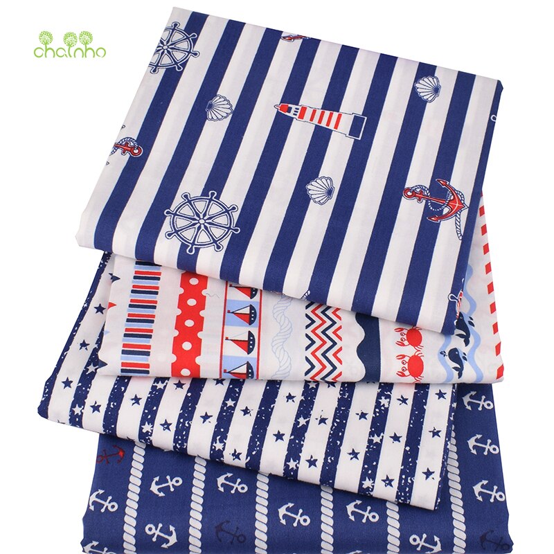 Chainho Oceaan Serie, Gedrukt Twill Katoen Stof, patchwork Doek Voor Diy Naaien Quilten Baby & Kinderen Materiaal, 100x160cm