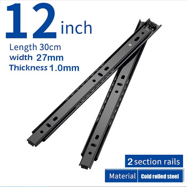 Drawer Slide 10-18 Soft Close Drawer Slide Slide 2 Section Computer Desk Keyboard Stand Slide Rail Furniture Hardware: B-2710