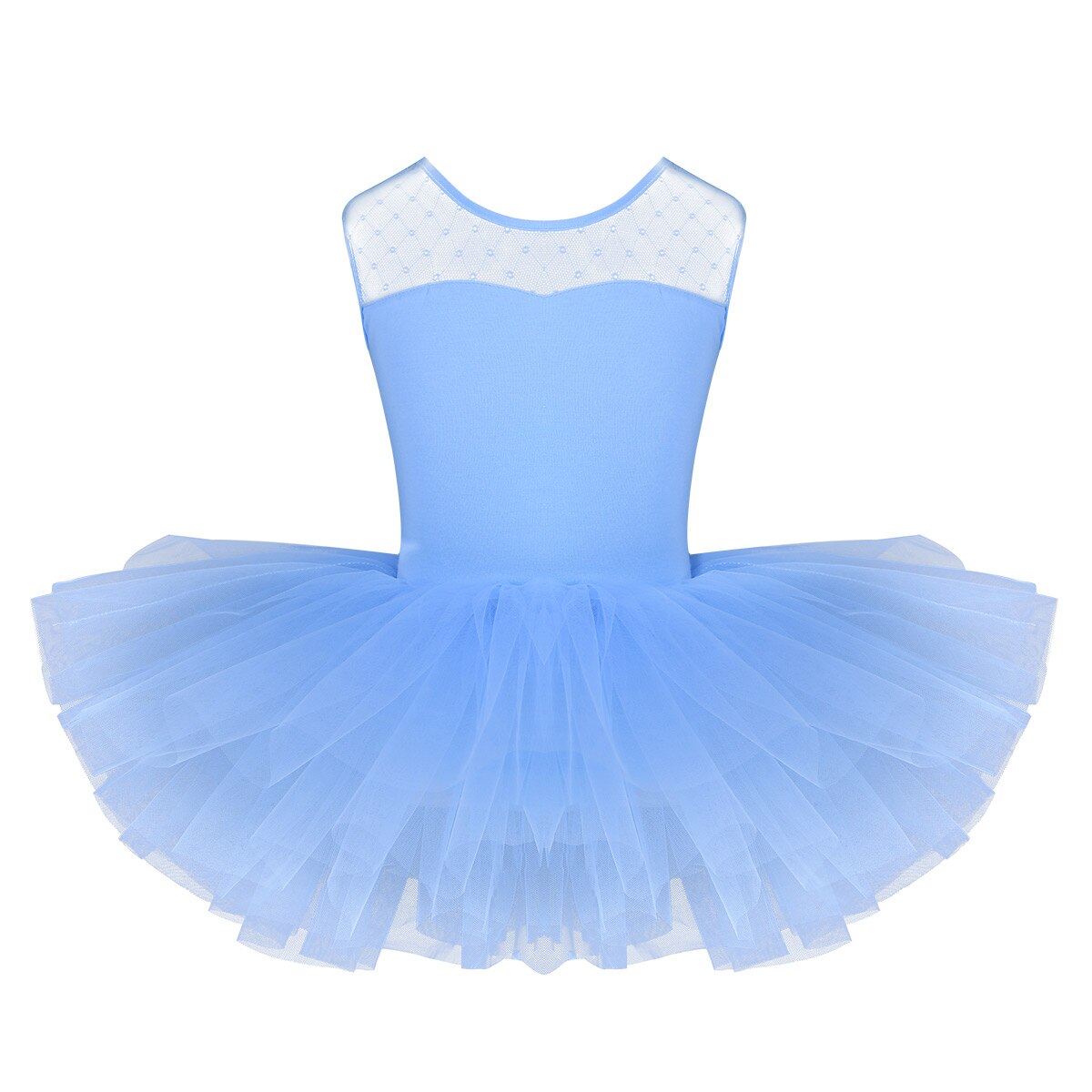 IIXPIN – robe de Ballet en maille extensible pour filles, tenue Tutu en forme de U au dos pour danse de Ballet, gymnastique, Leotard: Light Blue / 4