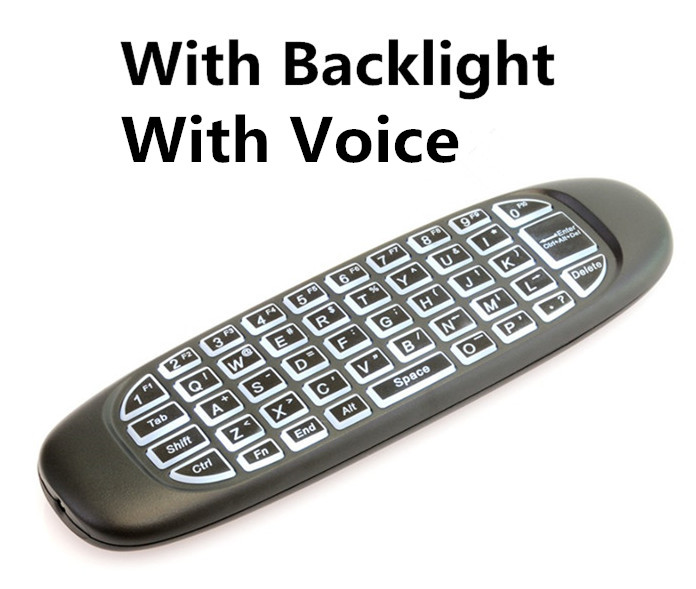 C120 2.4G Gyroscoop Air Mouse Mini Wireless Keyboard Rusland Engels Voor Android Smart Tv Box Pc Windows Mac Remote controle: C120 With Backlight