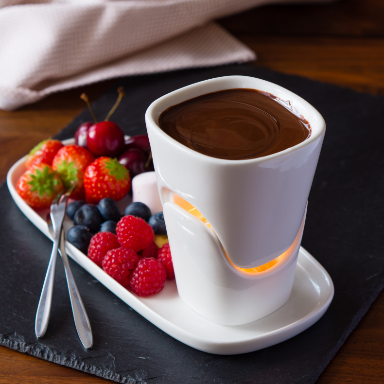 Chocolate set pot de queso cerámica olla Fondue por menú helado olla de vela o tenedores de de día de San Valentín