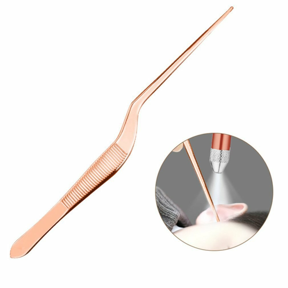 7pcs/set Stainless Steel Luminous Ear Spoon Earwax Tweezers Nose Care Led Earspoon Tool Set For Children Kids