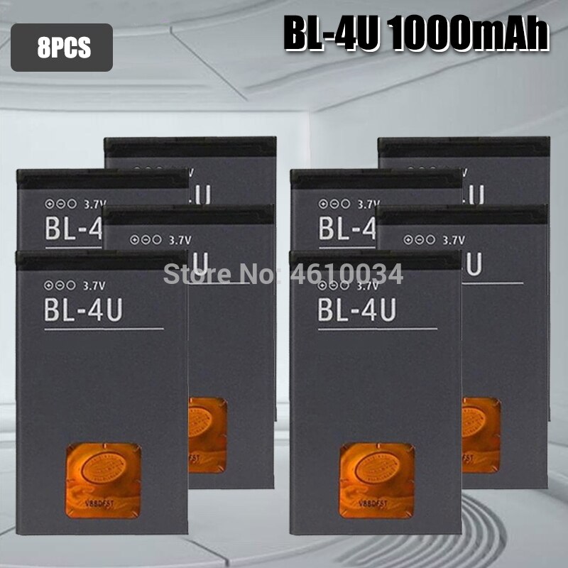 BL-4U BL4U Bl 4U1000mAh Li-Polymeer Telefoon Batterij Voor Nokia 3120c 5250 206 515 5330 5530XM Xpressmusic 5730 6212c: 8pcs