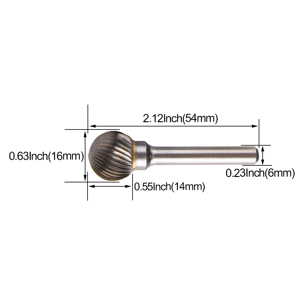 D Conische Kop Carbide Slijpen Hoofd 1Pc Houtsnijwerk Tungsten Staal Roterende Saai Cutter Schuurmiddelen Dtype Bestand Frezen cutt: Bruin