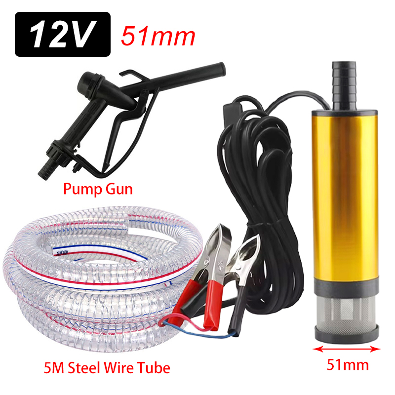 Auto Elektrische Ölpumpe DC 12V 24V Für Auto Pumpen Diesel- Öl Wasser Tauch 12L/Min Kraftstoff Transfer Pumpe Aluminium Legierung Hülse: Blau