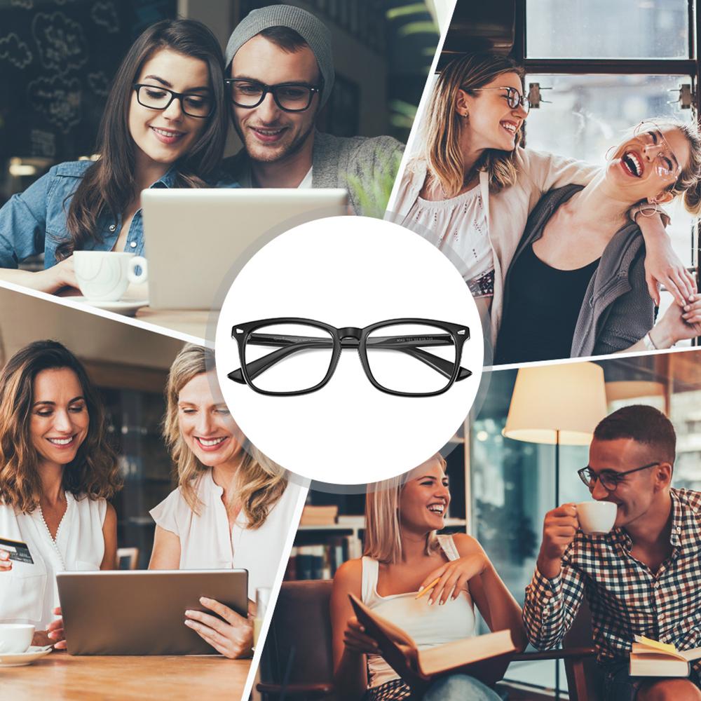 Cyxus blauwlichtblokkerende computerbrillen (2- pack) verminderen oogvermoeidheid, leesbrillen, gamingbrillen, unisex (dames/heren)