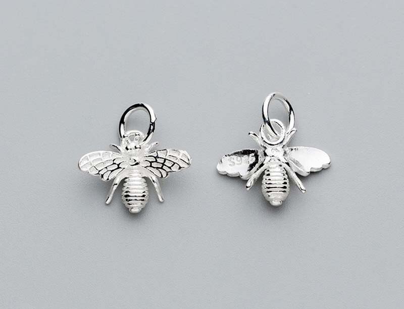 Famous Cubic Bees Charms 925 Sterling Silver Craft Decoration Ornament Pendants Fit Women Jewelry Make Neckalce Earrings: Default Title