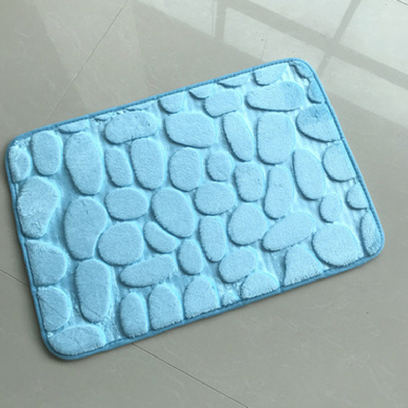 Alfombra de baño con relieve de adoquines, alfombras antideslizantes en lavabo, alfombra de suelo lateral para bañera, felpudo para cuarto de ducha, almohadilla de espuma viscoelástica