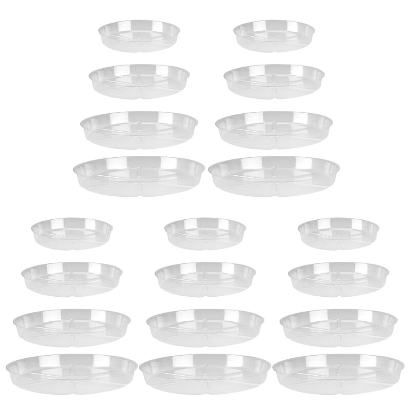 Clear Plastic Garden Plant Saucers Water Drip Tray Base Indoor Outdoor Flower Pot Holder Storage Plate Dish Planter G2AB: 5