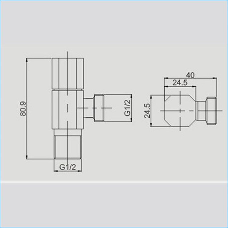 Brass Angle Valve Bathroom Cold Shut Off Water Angle Stop Valve for Faucet and Toilet Kitchen Wall Mounted G 1/2 Threaded