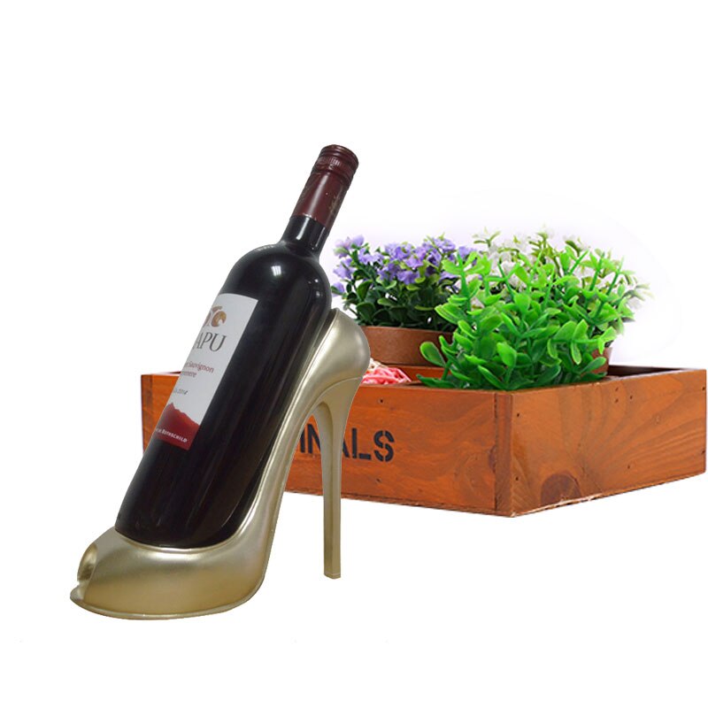Haut talon chaussure vin porte-bouteille étagère panier accessoires pour la maison rouge chaussure casier à vin porte-bouteille