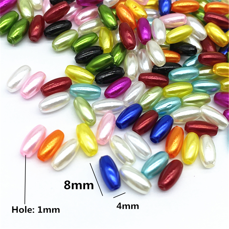 200pcs 4*8mm Acrylic Beads Loose Spacer for Jewelry Making Necklaces Earrings Bracelets Handmade Diy