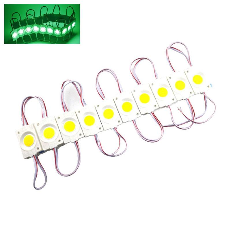10 Stks/set Led Cob Module 2.4W 12V Dc Reclame Licht Module Led Licht Licht Woord Cob Box Bron teken Strip K8C4: green