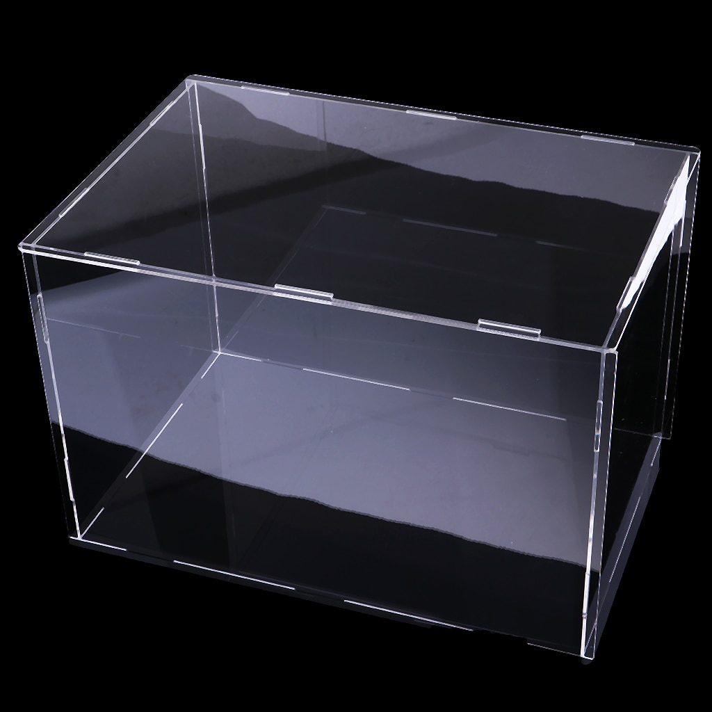 Transparent akryl vitrineskuffe støvtæt opbevaringsboks 32 x 25 x 25cm