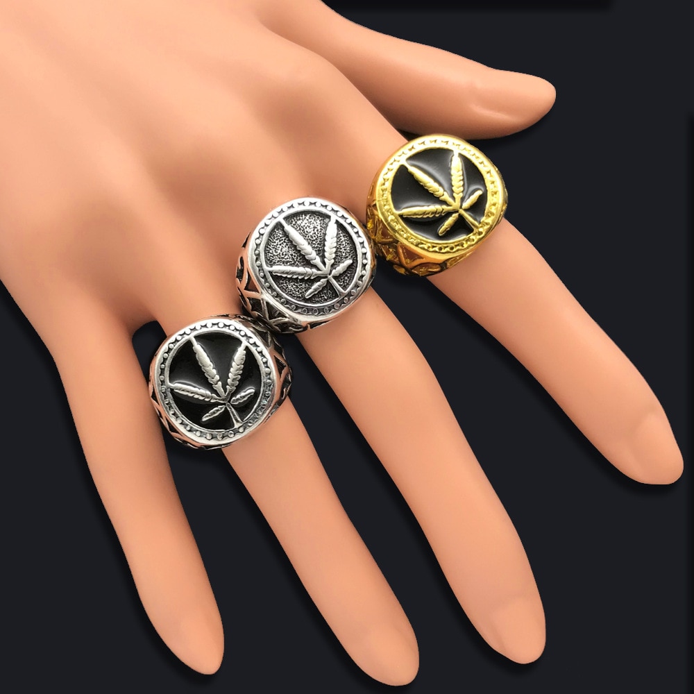 Chengxun Vintage Maple Bladeren Midden-oosten Sieraden Arabische Moslim Islam Ring Voor Mannen Vrouwen Retro Allah Ring Punk Antiek Goud