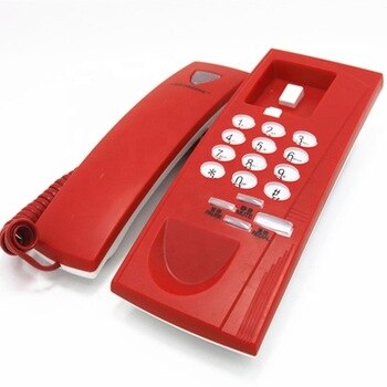 Muur Gemonteerde Mini Telefoon Vaste Lift Sub-Machine Hoofd Kleine Telefoon Voor Hotel Thuis: Rood