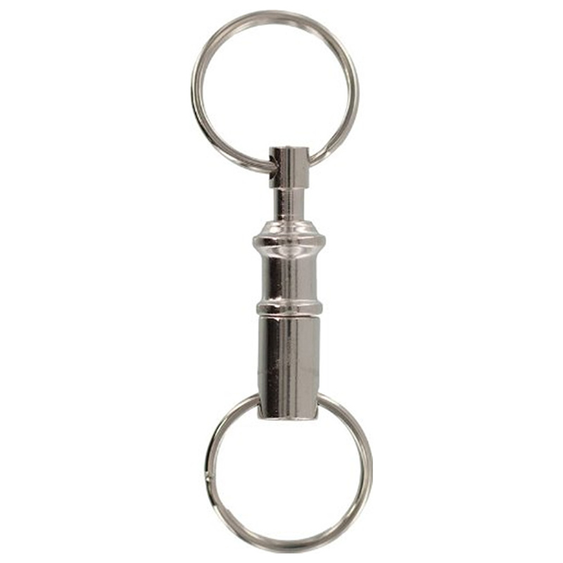 1PCS Dual Detachable Key Chain Snap Lock Holder Steel Chrome Pull-Apart Key Rings Removable Keyring Keychain