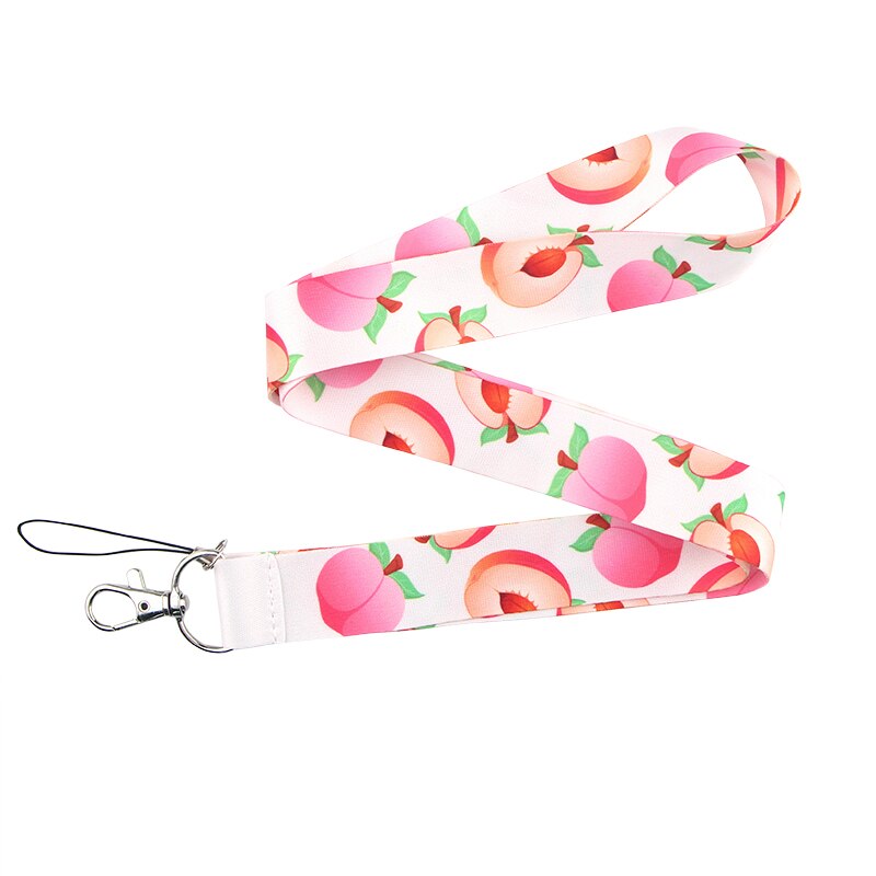 CA479 10 teile/los Ananas Pfirsich Obst Lanyards Für keychain Ich würde Karte bestehen Telefon USB Abzeichen Halfter Hängen Seil Lariat: 1