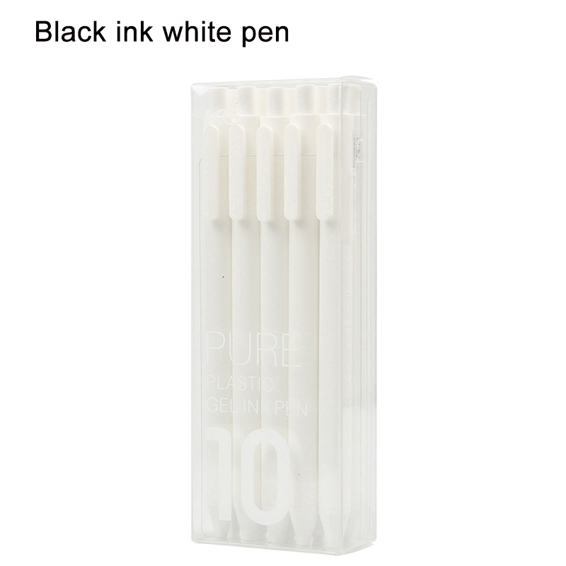 Kaco gelstifte-einstellen mit schwarzer und farbiger tinte, einziehbar, für freundlicher und erwachsene zum malen, 0.5mm extrafeine spitzen, niedliches schreibwarenset: Weiß