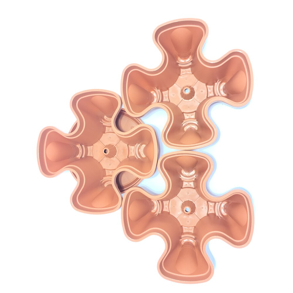 3pcs Stackable Garden Planter Herb Flower Pots Indoor Outdoor Round Clover