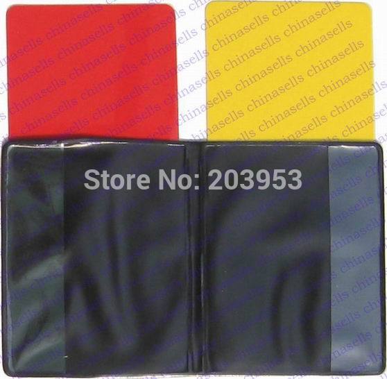 Voetbal Kampioen Gele En Rode Kaarten Scheidsrechter Speciale Waarschuwingsborden Rode & Gele Kaarten