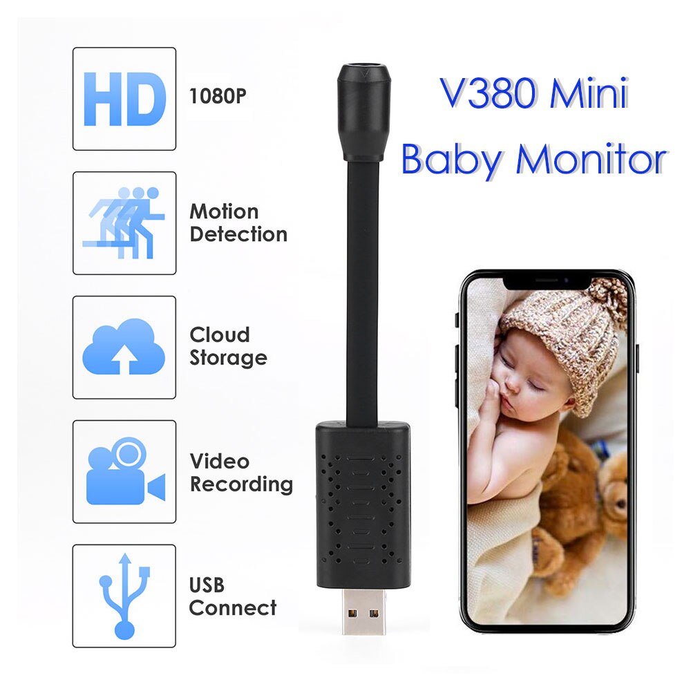 V380 Smart Babyfoon V380 1080P Mini Ip Camera Draadloze Wifi Camera Beveiliging Surveillance Cctv Camera Loop Recording Camera