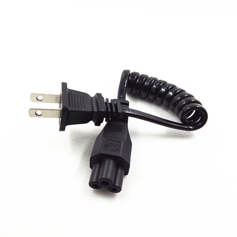NEMA1-15P 2Pin male plug to IEC 320 C5 Cloverleaf Spring Retractable Power short Cable 10-30cm For Laptop Notebook Adapter