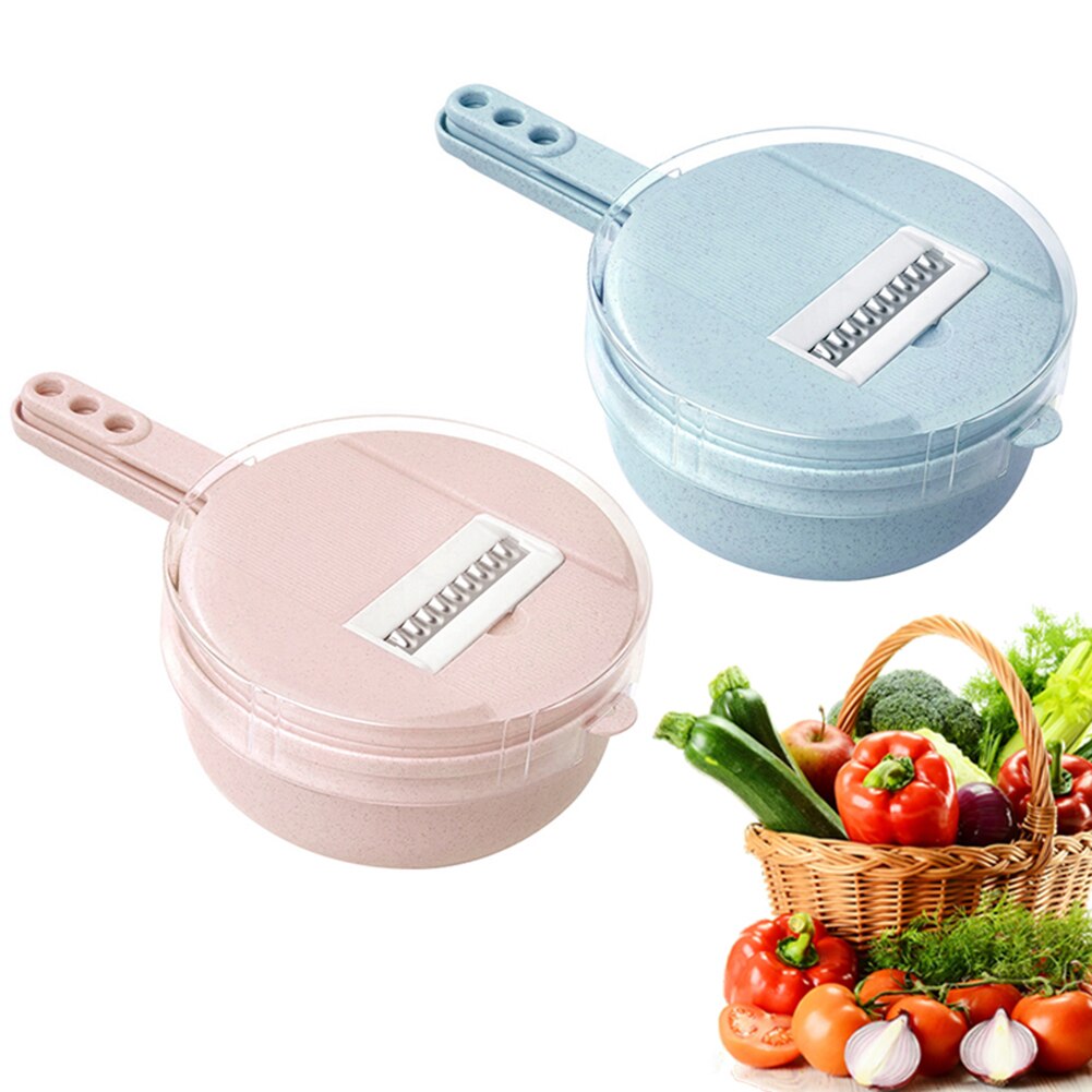 Multifunction Wheat Straw Manual Vegetable Cutter Carrots Potato Slicer Shredders Egg Filter Kitchen Tools Pink Blue