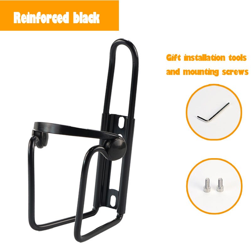Cykel flaskhållare dryck cykel kit reparation ridhållare vatten berg högelastisk trumma legering fäste vattenkokare cykelhållare: Svart