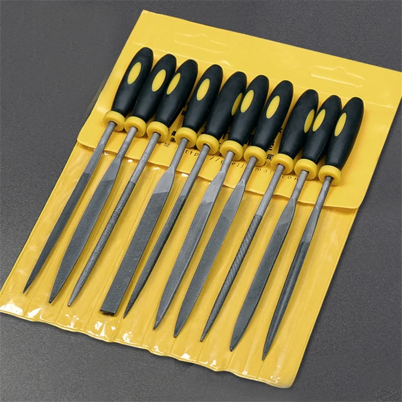 10 Pcs Needle File Set For Jeweler Wood Carving Craft Metal Glass Stone 3 Sizes LS'D Tool: 140mm