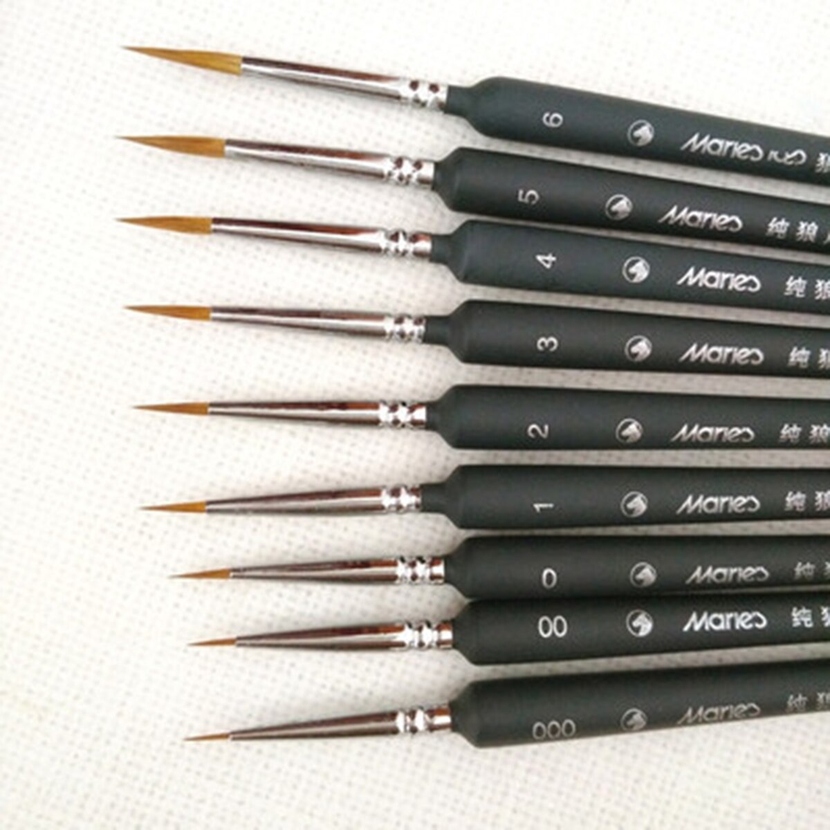 9Pcs Professionele Haak Lijn Fijne Wolf Fijne Tip Detail Art Kwast Set Fijne Detaillering Schilderij Tekening Olie Art verf Levert