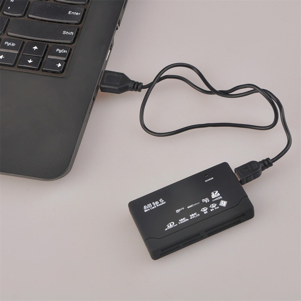 Lecteur de cartes USB 2.0, adaptateur SD, avec support TF et CF, SD, Mini, SDHC, MMC, MS, XD