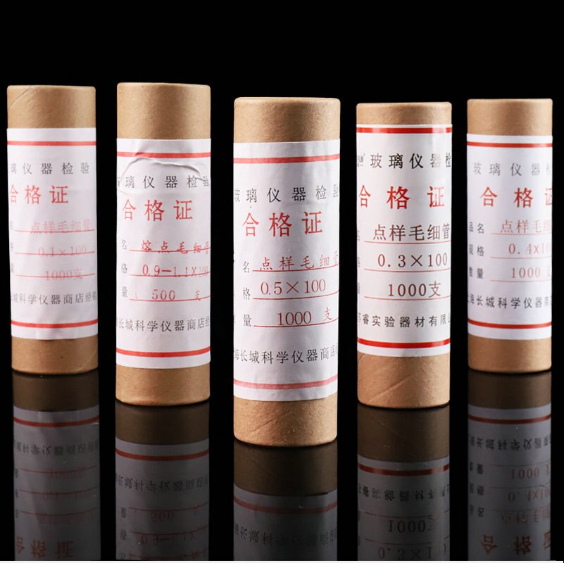 1Box/lot 1000pcs/Box Glass Spot Capillary Spotting Capilary Tube with Open Sides Dia 0.1mm/0.3mm/0.4mm/0.5mm Length 100mm 200mm