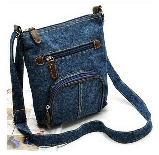 Neue lässig schulter Bote Denim tasche blau Cowboy stil Vorderseite tasche Handtasche