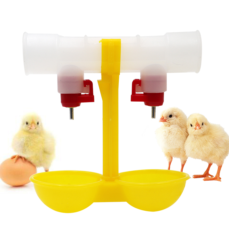 5/8/12Pcs Chicken Drinking Fountain Double Nipple Drinker Hanging Cups Chicken Feeder Farming Equipments Quail Feeders