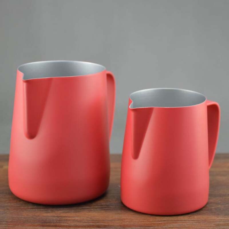 304 rostfria kaffekanna barista redskap 350ml 600ml latte art: 350ml / Röd