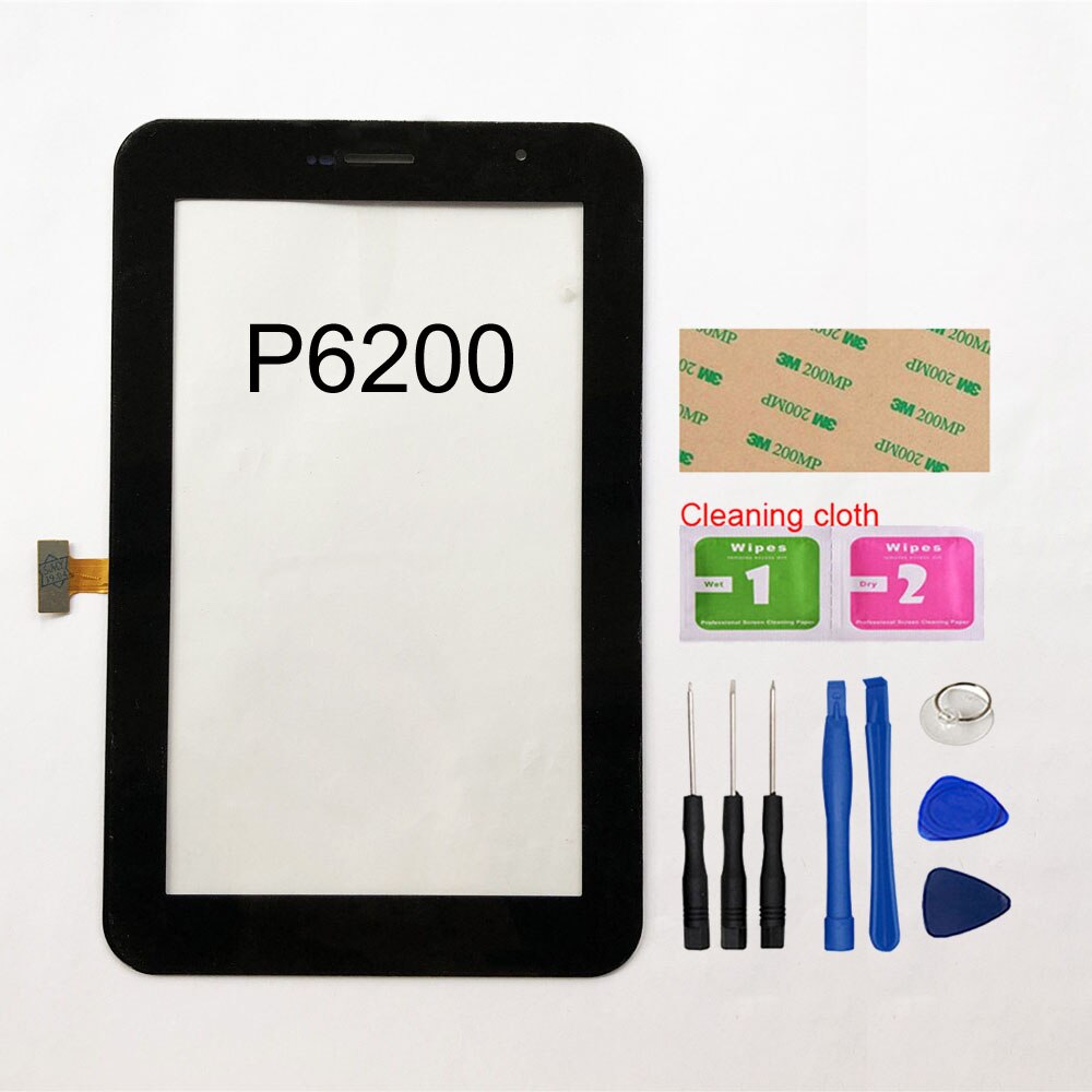 YRFF dla Samsung galaktyka patka 7.0 plus GT-P6200 P6200 ekran dotykowy Digitizer czujnik dotykowy płyta szklany obiektyw: czarny i Tools