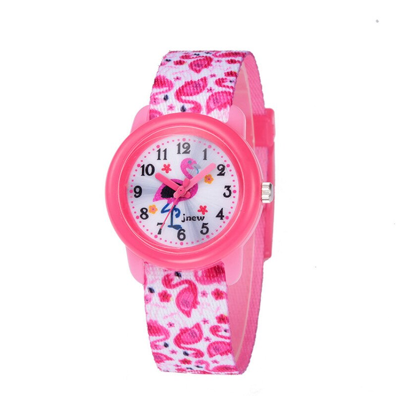 Cute Lovely Flamingo Cartoon Watch Kid Student Waterproof Quartz Girl Children Wristwatch