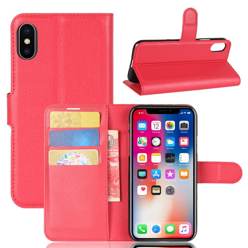 Funda de teléfono para Cubot X19 funda trasera de cuero PU funda de silicona para Cubot X19 cartera bolsa Coque Protector de pantalla para Cubot X19: Red