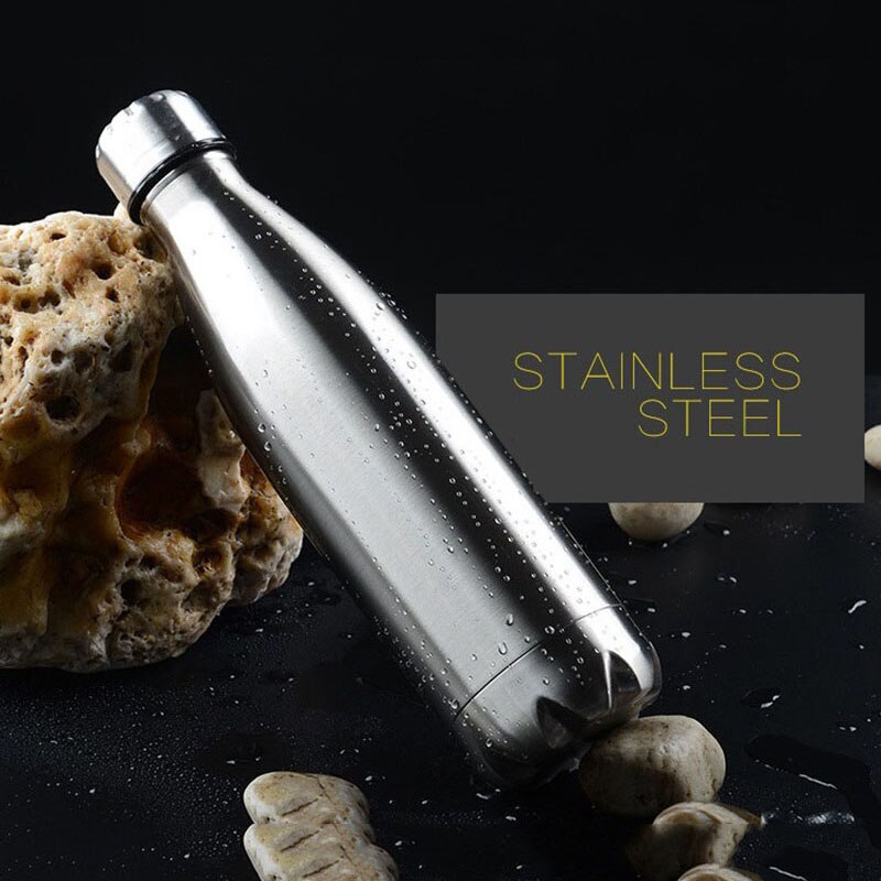 350/500/750/1000ml Double Wall Stainless Steel Thermos Sport Insulated Tumbler Vacuum Flask Cola Water Beer Chilly Bottle: 350ml / Silver