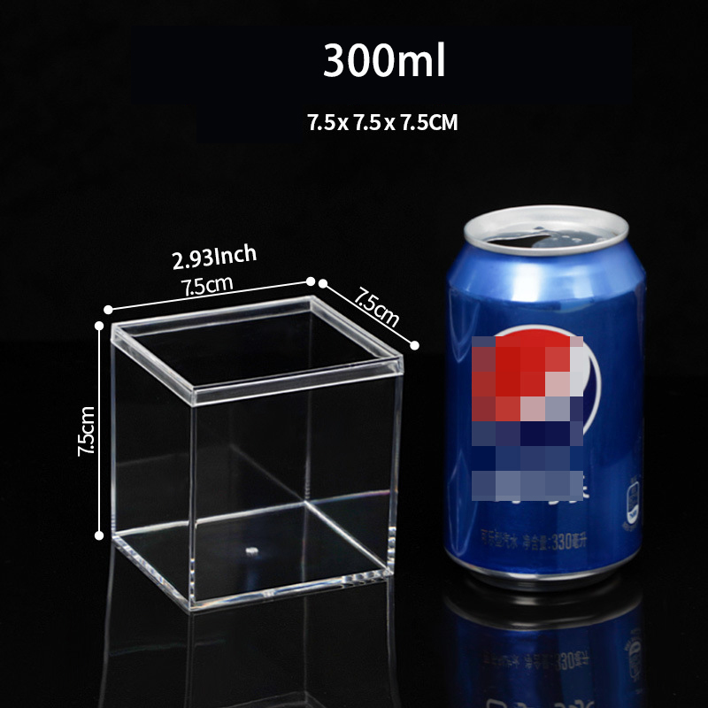 Cajas acrílicas transparentes con cubierta,caja transparente organizador de plástico maquillaje, pequeño , caja de embalaje cuadrada, contenedor de almacenamiento de dulces de comida para el hogar cajas de almace: Multicolor