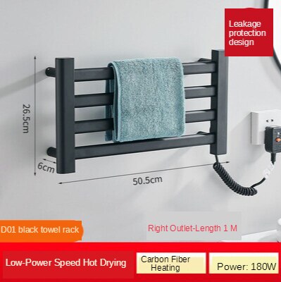 Electrically Heated Towel Rack Intelligent Home Bathroom Toilet Electrical Heating Thermostatic Bath Towel Shelf Drying Rack: Star black B