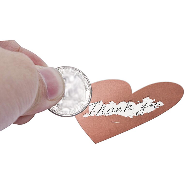 Roll Heart-shaped Scratch Sticker Silver Rose Gold Sticker Label Sealing Sticker