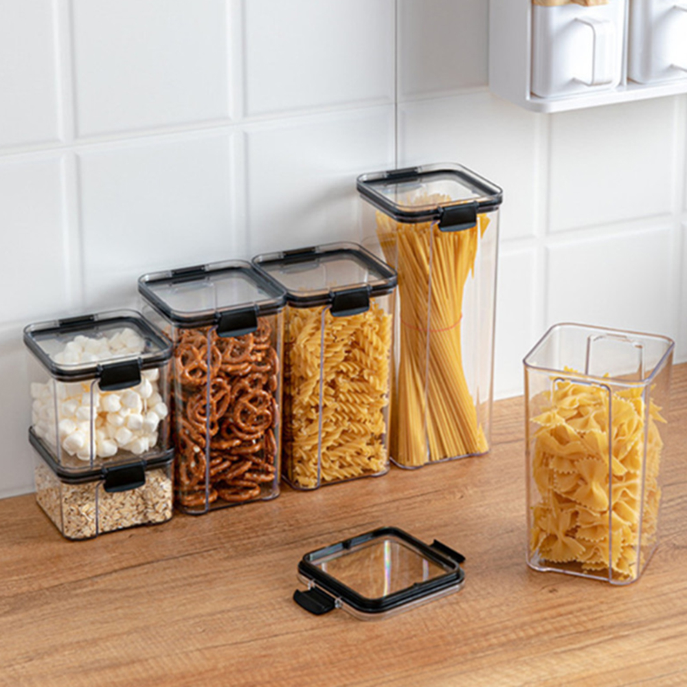 460/700/1300/1800 ML Sealed Cans Food Storage Container Plastic Kitchen Refrigerator Noodle Box Multigrain Storage Tank