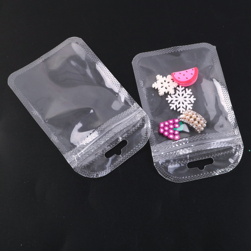 50pcs Zip Lock Ziplock Bags Clear Packaging Storage Package Small Jewelry Packing Reclosable Vacuum Storage Bag,50Yc10812