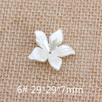50p blommor sy på flatback abs imitation pärla lös spacer pärlor charm prydnad handarbete halsband örhängen smycken hantverk: No6