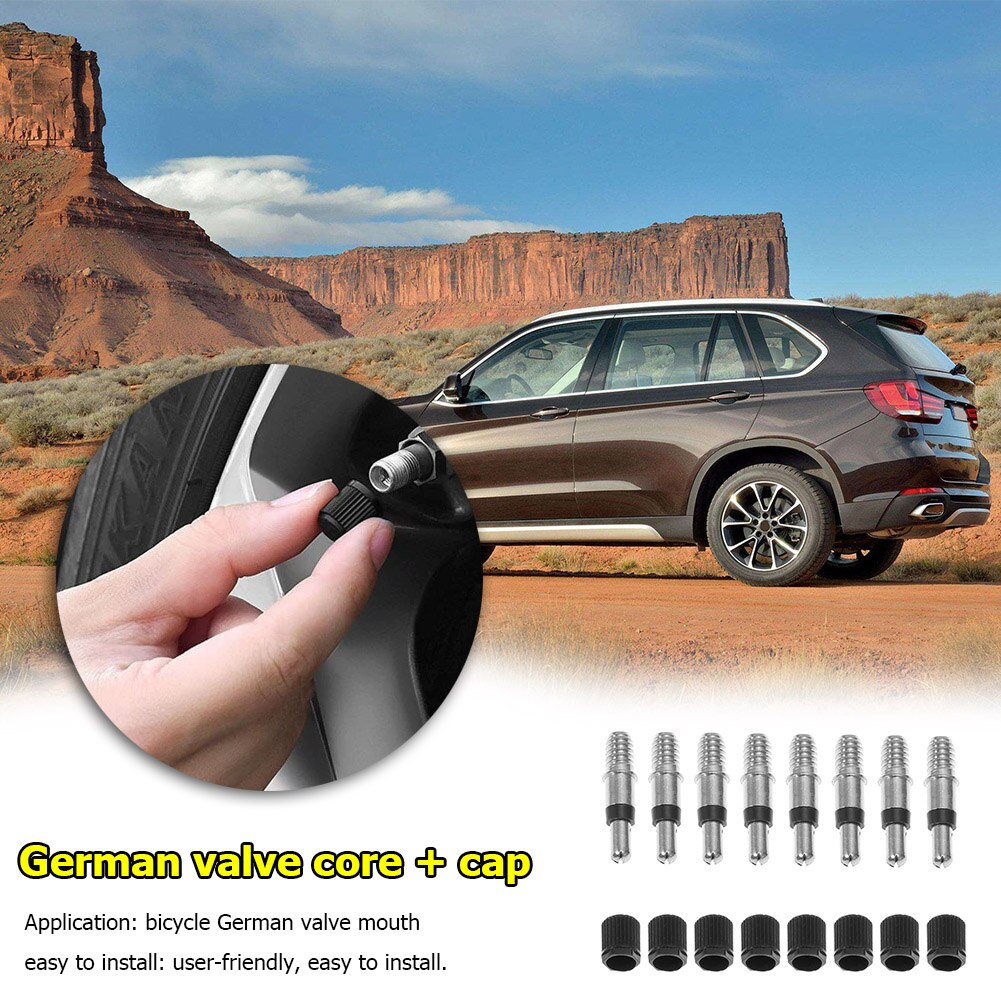 8Pcs Koperen Ventiel EP2 Engels Dunlop Bossen Ventiel Cores Met Caps Voor Fiets Binnenband Mtb Racefiets buizen Reparatie Band Onderdelen