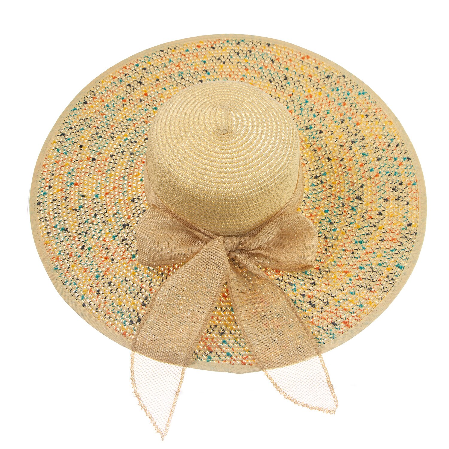 Summer Beach Sun Hat Ladies Hats, round-top broad-brimmed adult Straw hats: Khaki
