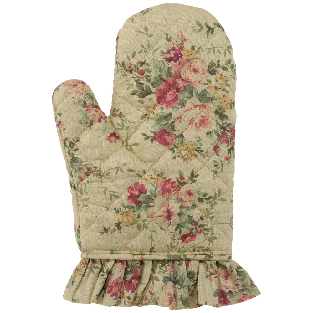 Neoviva bomull quilting ugnshandskar för kvinnor med volanger doris set  of 2 blommigt damm citron mikrovågsugnar kökstillbehör